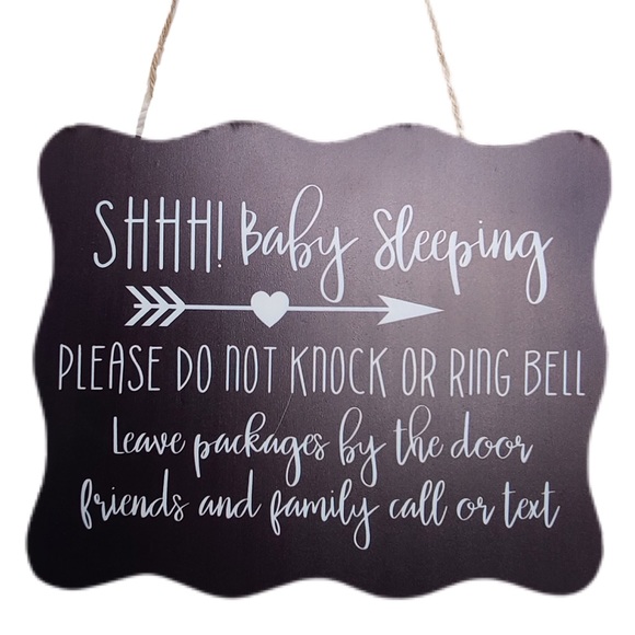 “Shhh baby sleeping” front door sign - Picture 1 of 8